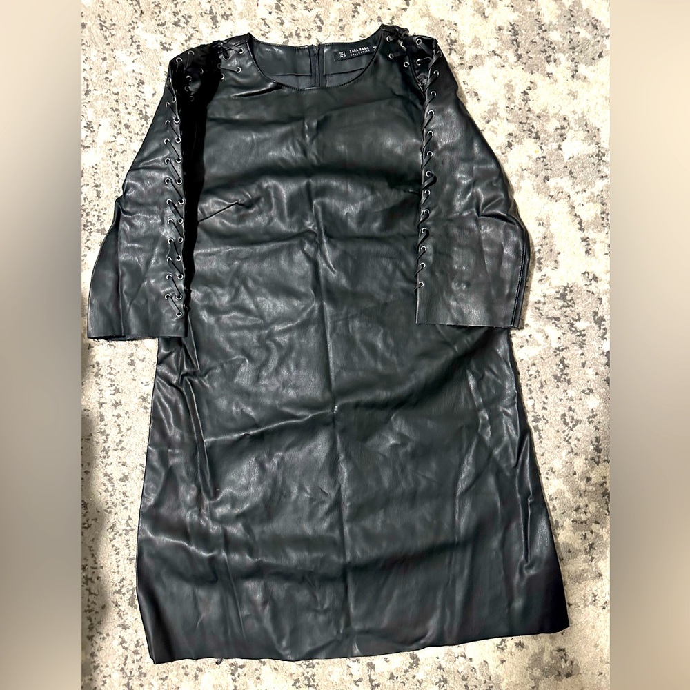 Zara faux leather mini dress